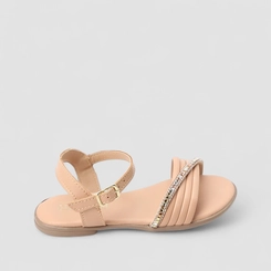 Sandália Infantil Gabrielinha Pedraria Multi Tiras Nude