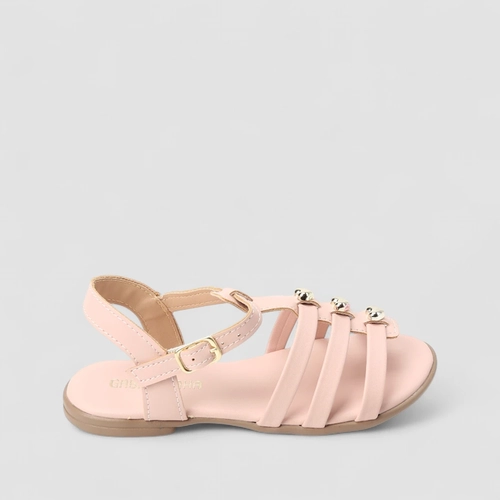 Sandália Infantil Gabrielinha Corações Multi Tiras Rosa