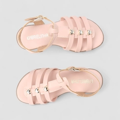 Sandália Infantil Gabrielinha Corações Multi Tiras Rosa