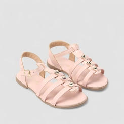 Sandália Infantil Gabrielinha Corações Multi Tiras Rosa