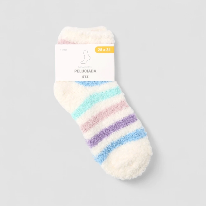 Meia Peluciada Infantil STZ Listrada 28-31Multicolor