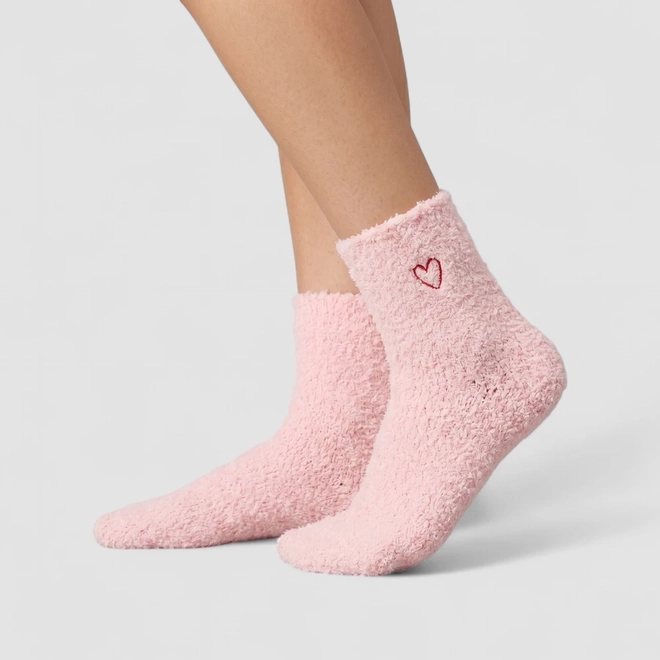 Meia Peluciada Feminina STZ Detalhe Coração 35-39 Rosa