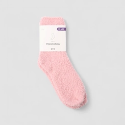 Meia Peluciada Feminina STZ Detalhe Coração 35-39 Rosa