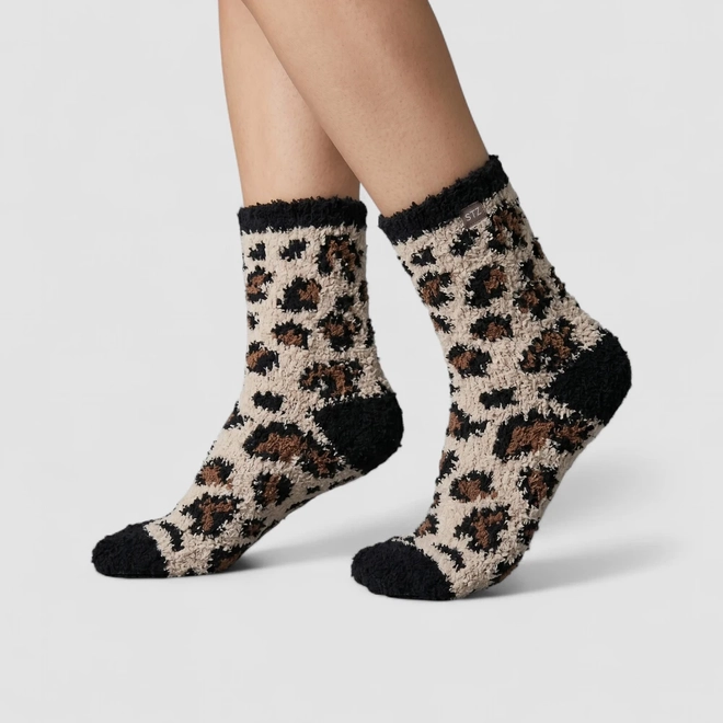 Meia Peluciada Feminina STZ Animal Print Onça 35-39 Multicolor
