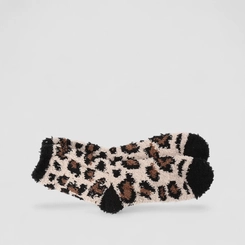 Meia Peluciada Feminina STZ Animal Print Onça 35-39 Multicolor