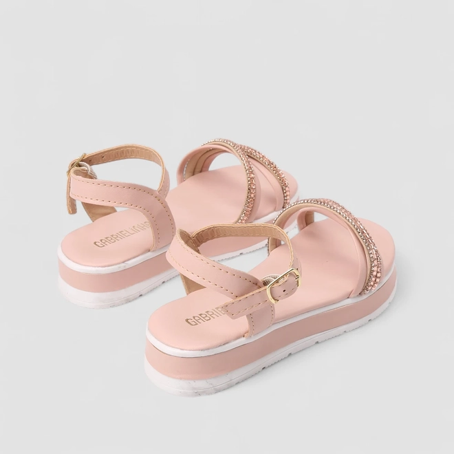 Sandália Infantil Menina Gabrielinha Brilho Rosa