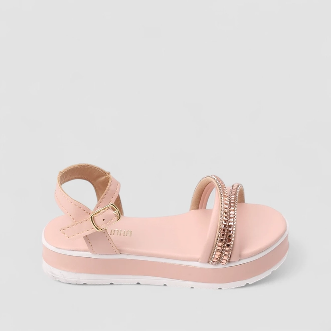 Sandália Infantil Menina Gabrielinha Brilho Rosa