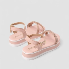 Sandália Infantil Menina Gabrielinha Brilho Rosa