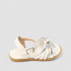 Sandália Infantil Gabrielinha Strass Multi Tiras Off White
