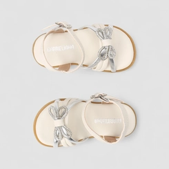 Sandália Infantil Gabrielinha Strass Multi Tiras Off White