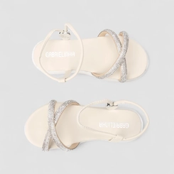 Sandália Infantil Gabrielinha Strass Off White