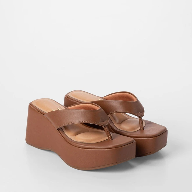 Tamanco Feminino Vizzano Original Anabela Marrom