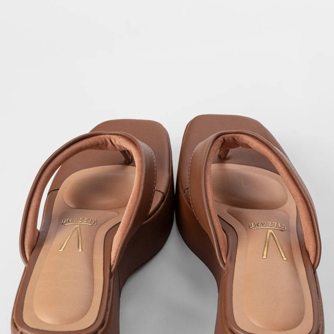 Tamanco Feminino Vizzano Original Anabela Marrom