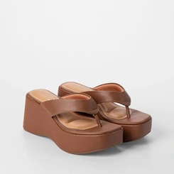 Tamanco Feminino Vizzano Original Anabela Marrom