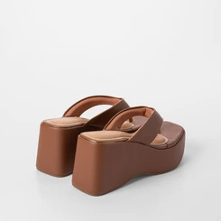 Tamanco Feminino Vizzano Original Anabela Marrom