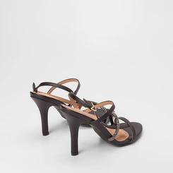 Sandália Feminina Vizzano Original Salto Fino Alto Strass Preto
