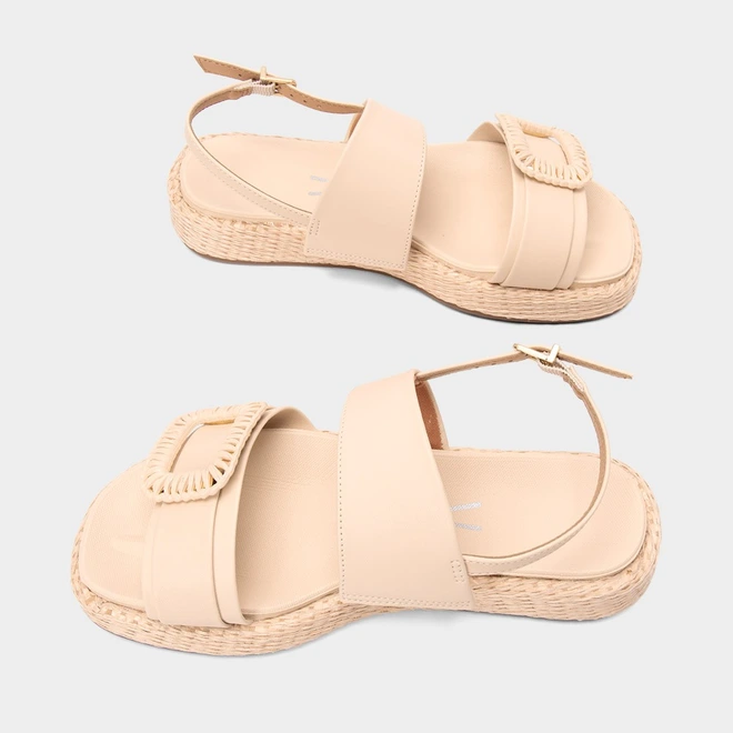 Sandália Feminina Vizzano Original Ráfia Enfeite Fivela Off White
