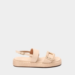 Sandália Feminina Vizzano Original Ráfia Enfeite Fivela Off White
