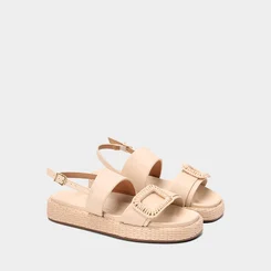 Sandália Feminina Vizzano Original Ráfia Enfeite Fivela Off White
