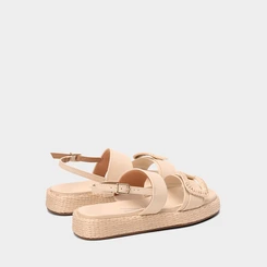 Sandália Feminina Vizzano Original Ráfia Enfeite Fivela Off White