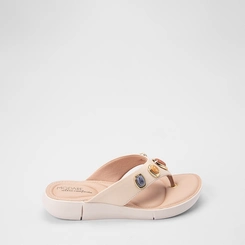 Tamanco Feminino Modare Ultraconforto Detalhe Pedraria Off White