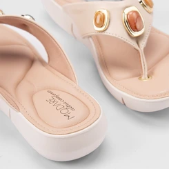 Tamanco Feminino Modare Ultraconforto Detalhe Pedraria Off White