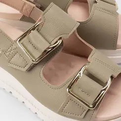 Sandália Papete Feminina Modare Ultraconforto Elástico Fivela Verde