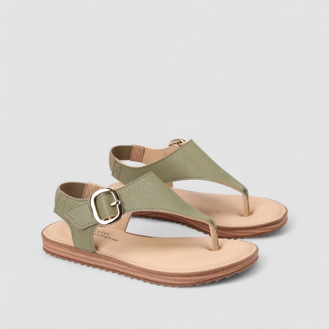 Sandália Feminina Modare Ultraconforto Fivela Verde