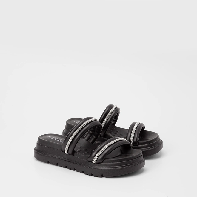 Tamanco Feminino Modare Ultraconforto Tira Dupla Strass Preto