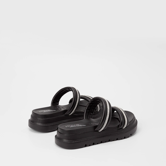Tamanco Feminino Modare Ultraconforto Tira Dupla Strass Preto