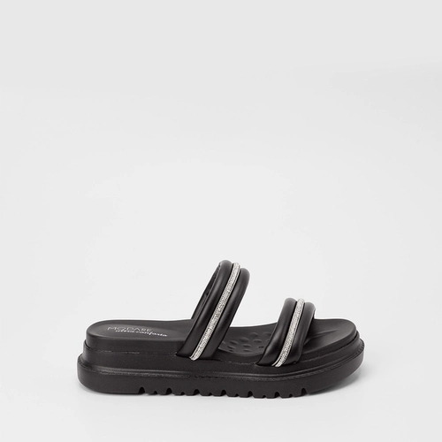 Tamanco Feminino Modare Ultraconforto Tira Dupla Strass Preto