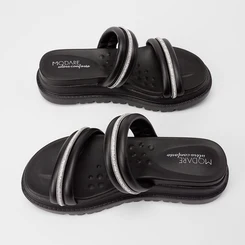 Tamanco Feminino Modare Ultraconforto Tira Dupla Strass Preto
