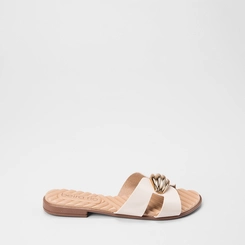 Rasteira Feminina Beira Rio Tira Vazada Detalhe Bold Off White