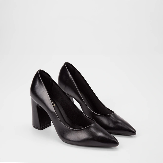 Scarpin Feminino Gabriela Salto Alto Bloco Preto