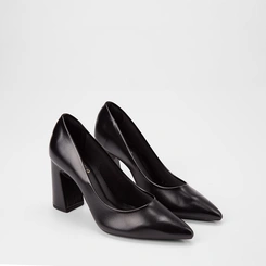 Scarpin Feminino Gabriela Salto Alto Bloco Preto
