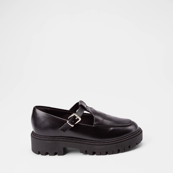 Mocassim Boneca Feminino Gabriela Tratorado Fivela Preto