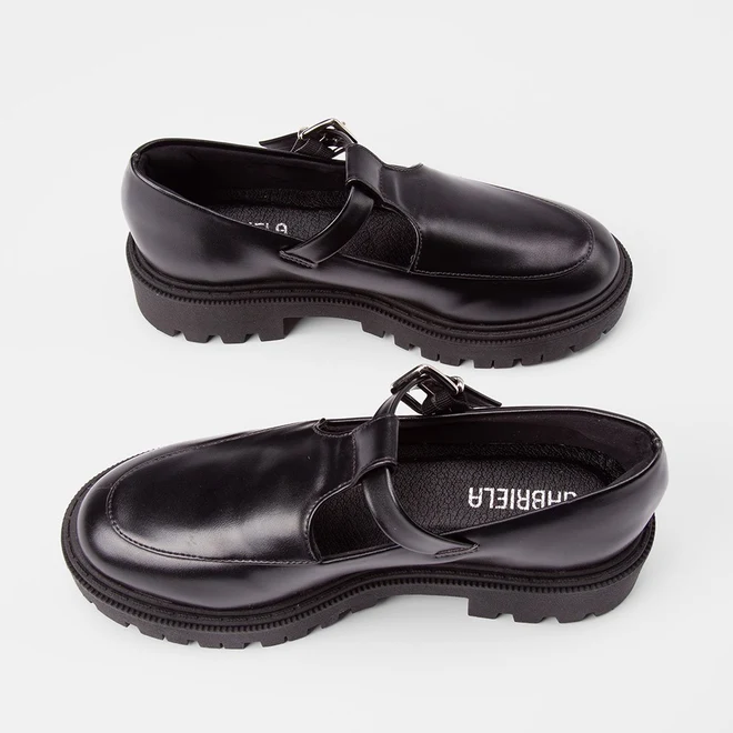 Mocassim Boneca Feminino Gabriela Tratorado Fivela Preto