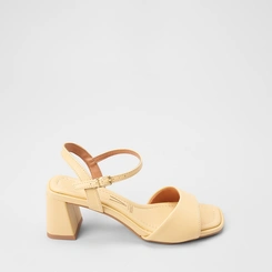 Sandália Feminina Vizzano Original Salto Bloco Médio Amarelo