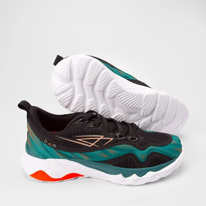 Tênis Esportivo Masculino Vertus Preto & Verde