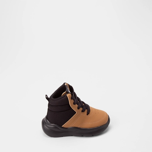 Tênis Casual Bebê Molekinho Cano Alto Marrom & Preto