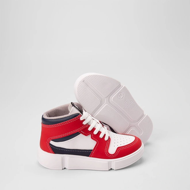 Tênis Casual Infantil Molekinho Branco & Vermelho