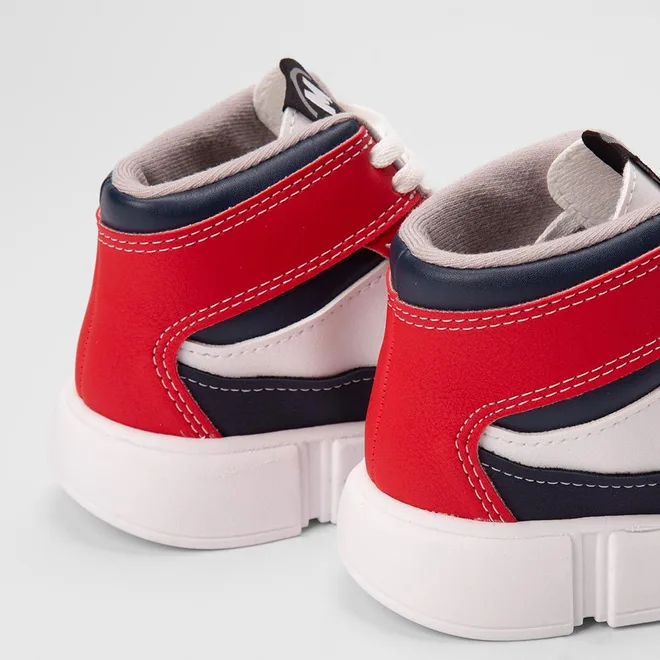 Tênis Casual Infantil Molekinho Branco & Vermelho