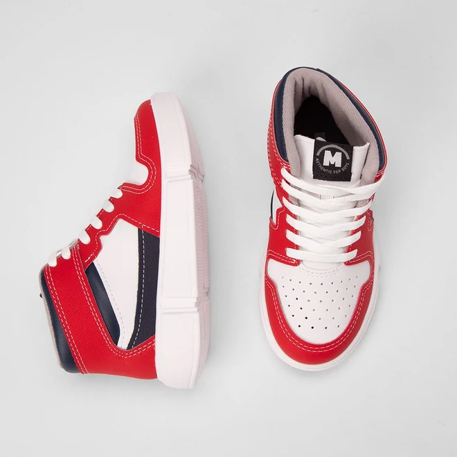 Tênis Casual Infantil Molekinho Branco & Vermelho