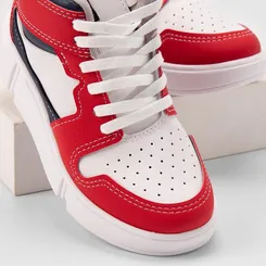 Tênis Casual Infantil Molekinho Branco & Vermelho