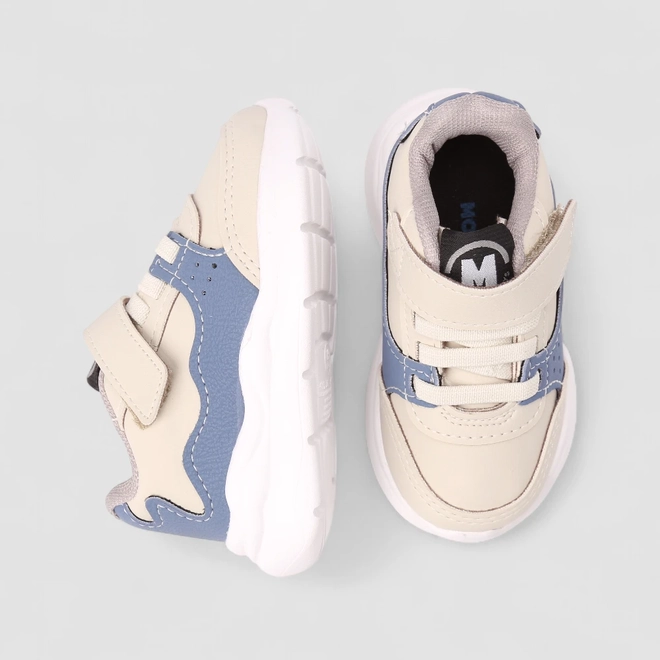 Tênis Casual Bebê Molekinho Tira Contato Off White