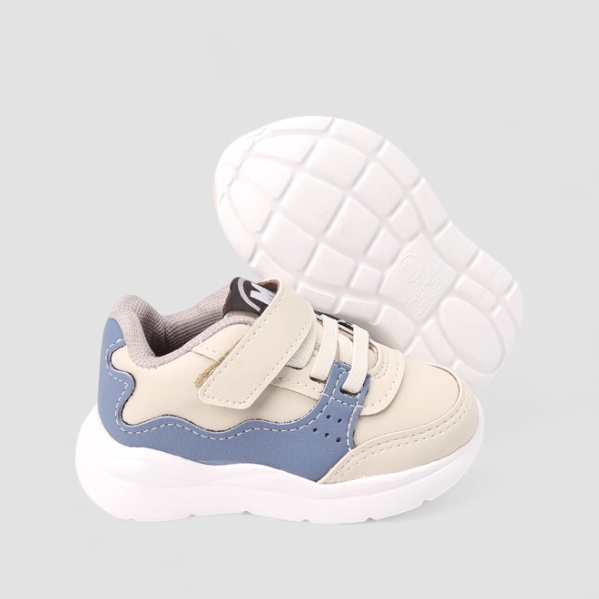 Tênis Casual Bebê Molekinho Tira Contato Off White