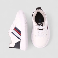 Tênis Casual Bebê Molekinho Detalhe Listras Branco
