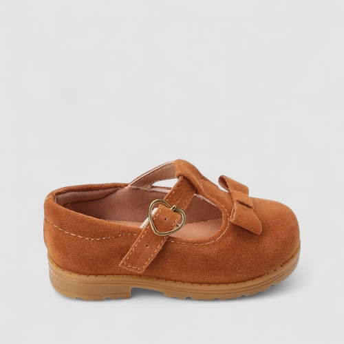 Sapatilha Mary Jane Infantil Gabrielinha Fivela Coração Caramelo