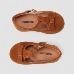 Sapatilha Mary Jane Infantil Gabrielinha Fivela Coração Caramelo