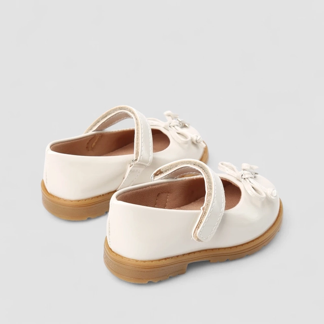 Sapatilha Bebê Gabrielinha Boneca Verniz Laço Off White